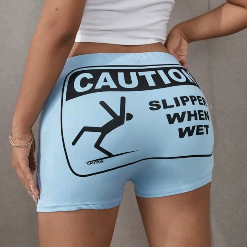 Plus size graphic biker shorts!